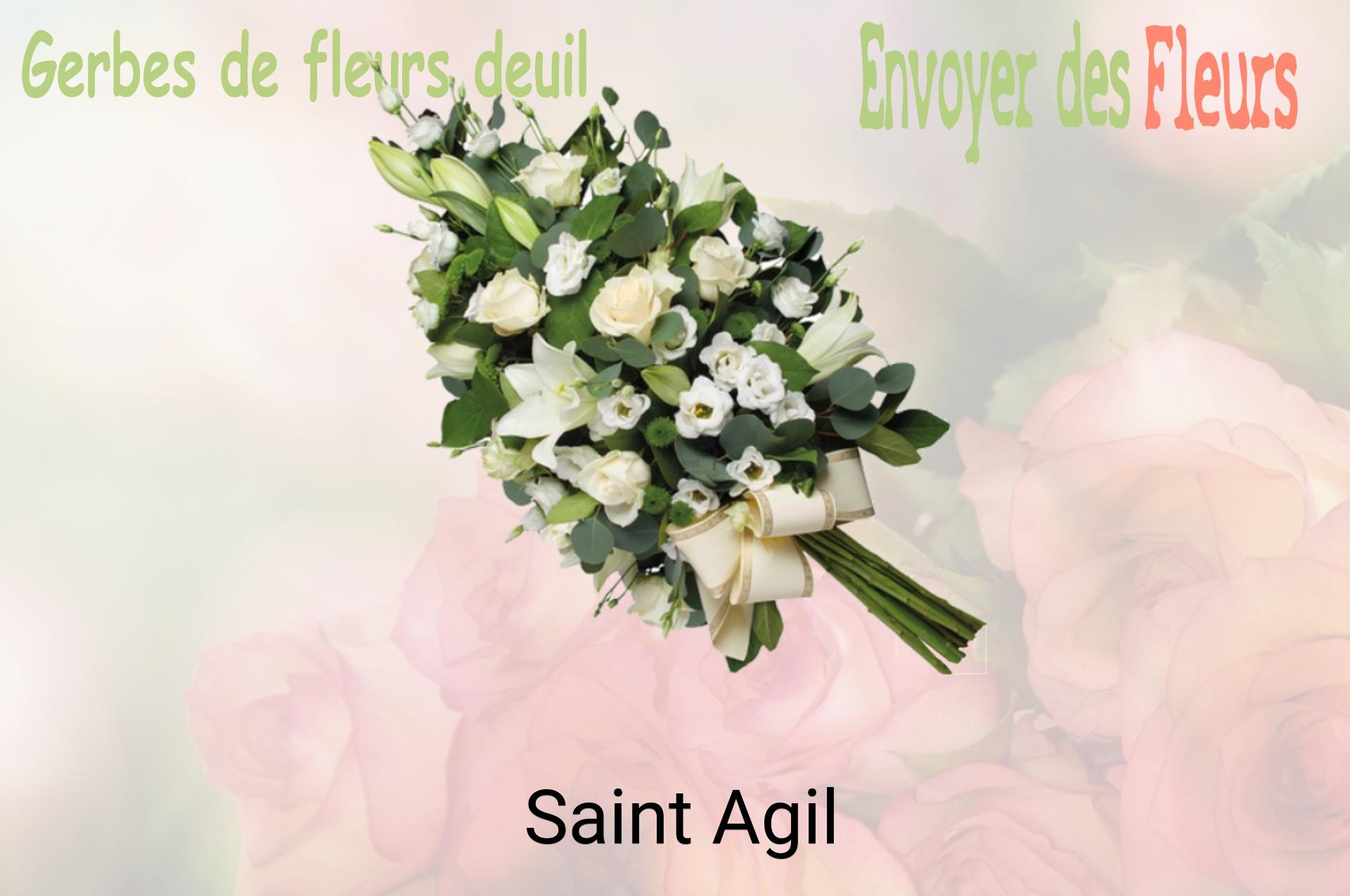 Gerbe de fleurs de deuil livrée à Saint-Agil